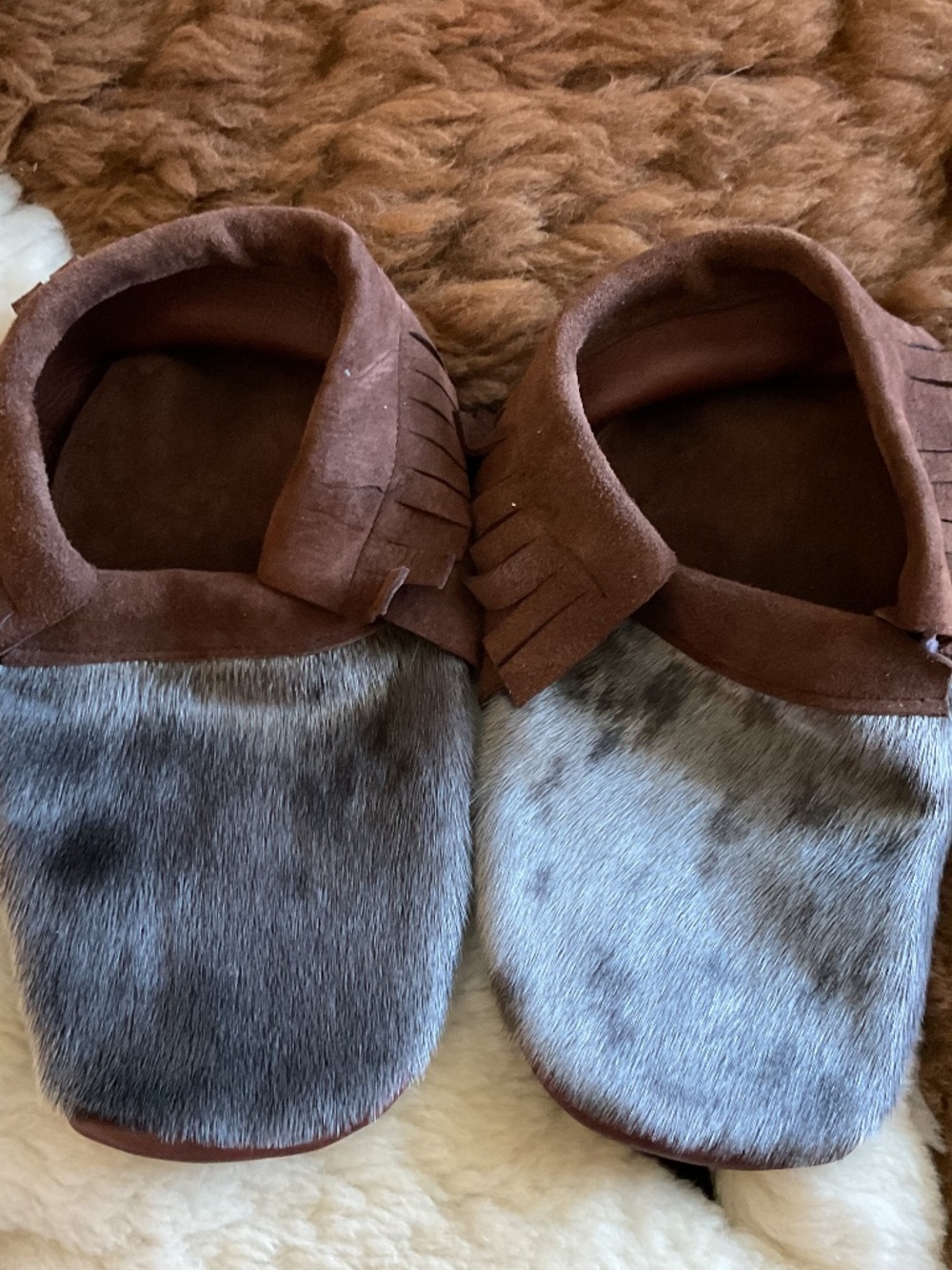 Seal skin slippers